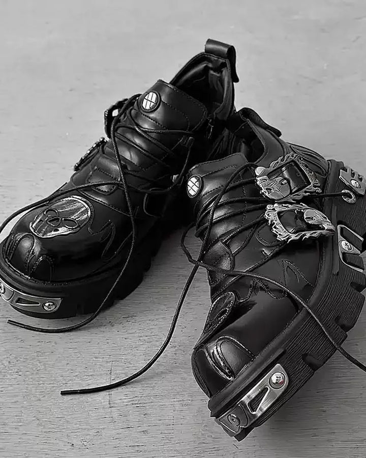 Additional product image of White and Black Gothic Distressed Shoes