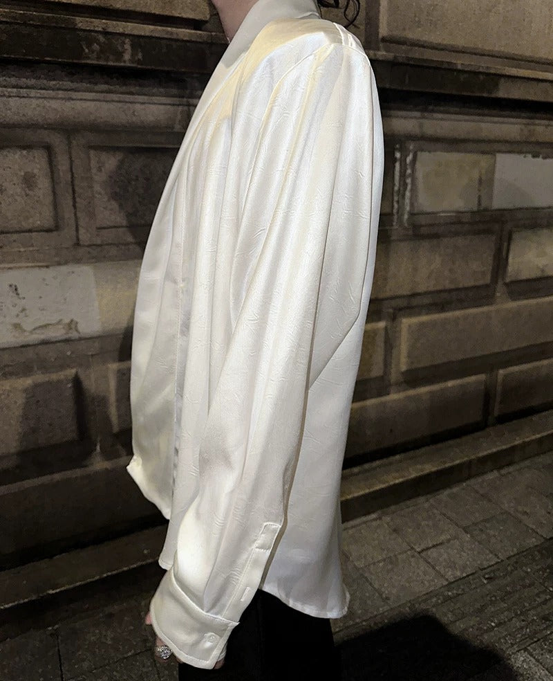 Additional product image of Deep V-Neck Satin Shirt