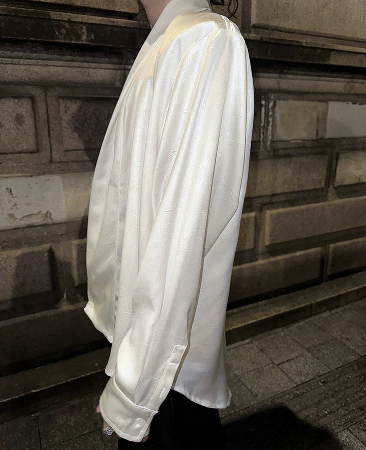 Additional product image of Deep V-Neck Satin Shirt