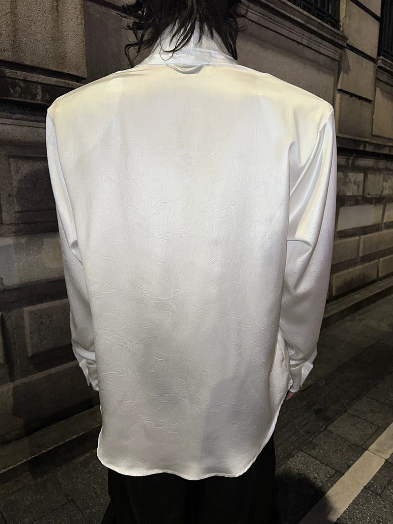 Additional product image of Deep V-Neck Satin Shirt