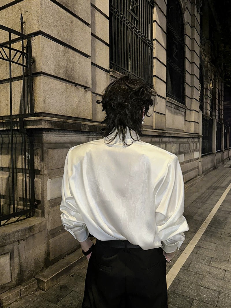 Additional product image of Deep V-Neck Satin Shirt