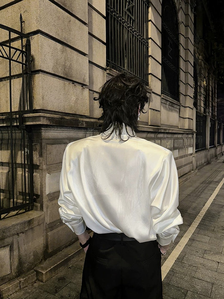 Additional product image of Deep V-Neck Satin Shirt
