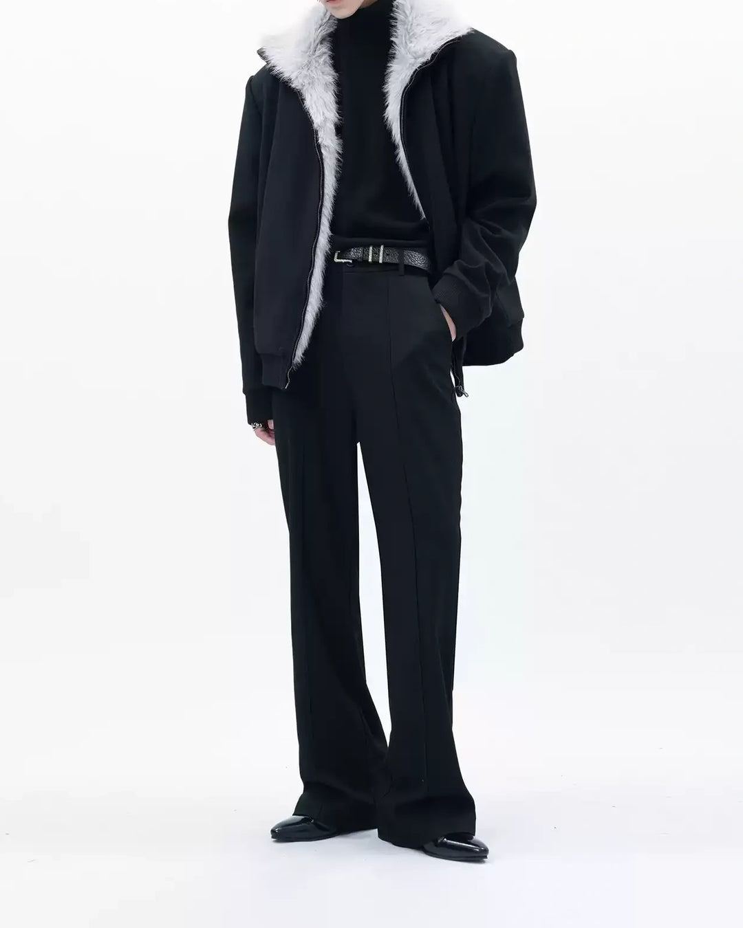 Additional product image of Reversible Shearling Lined Ribbed Collar Bomber Jacket