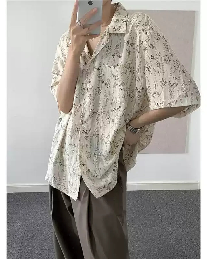 Additional product image of Floral Print Short Sleeve Loose Shirt