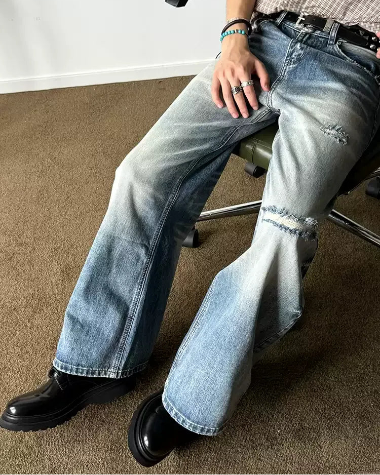 Additional product image of Light Wash Distressed Baggy Jeans