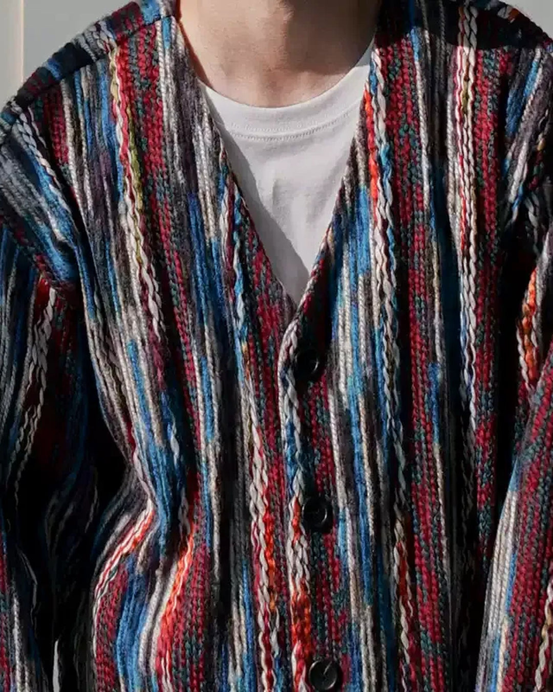 Side view of Abstract Textured Open Shirt