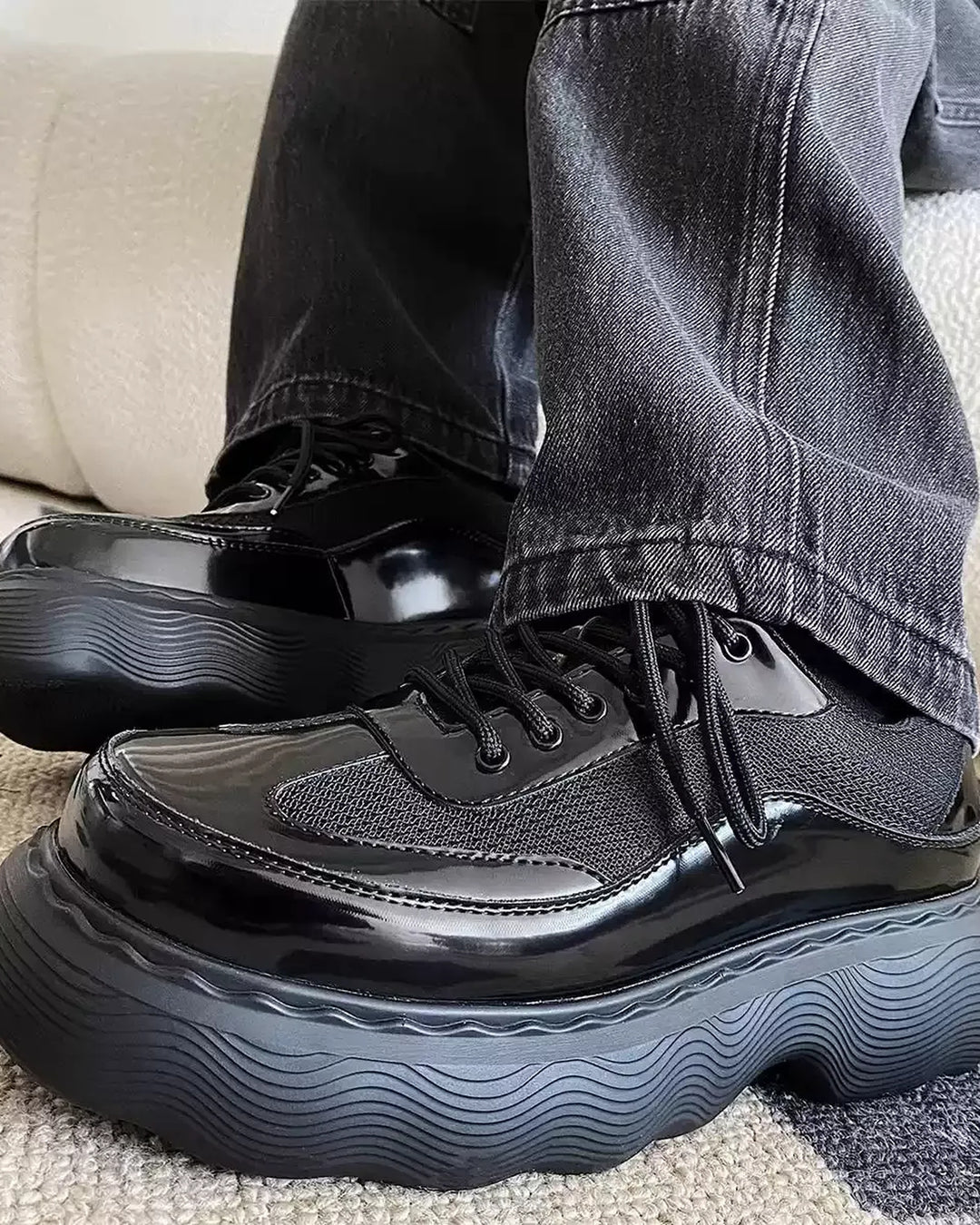 Additional product image of Patent Leather Platform Oxford Shoes