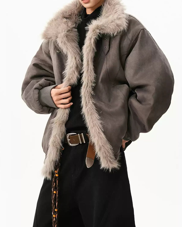 Additional product image of Reversible Shearling Lined Ribbed Collar Bomber Jacket