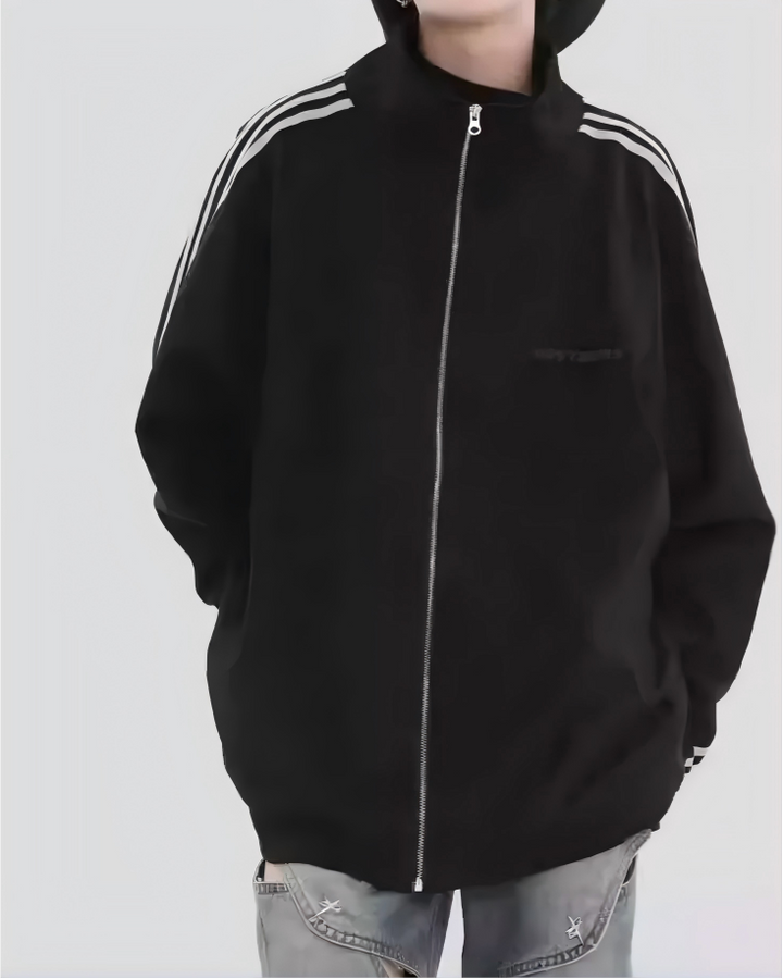 STEP BLOCK ST1004 Striped Sleeve Track Jacket