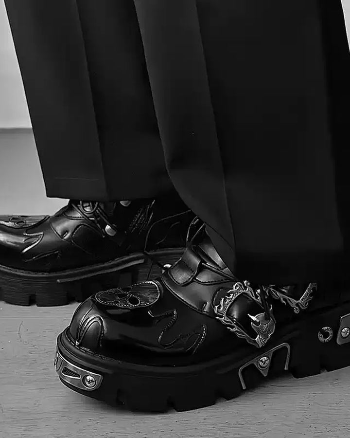 Additional product image of White and Black Gothic Distressed Shoes