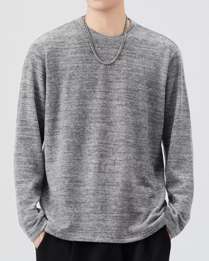 BRYNOR Washed Crew Neck Long Sleeve T-Shirt product photo