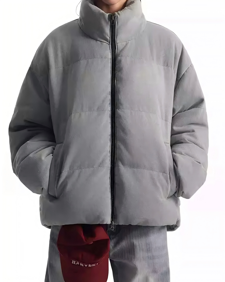 STEP BLOCK ST1002 gray puffer jacket, warm cold weather style