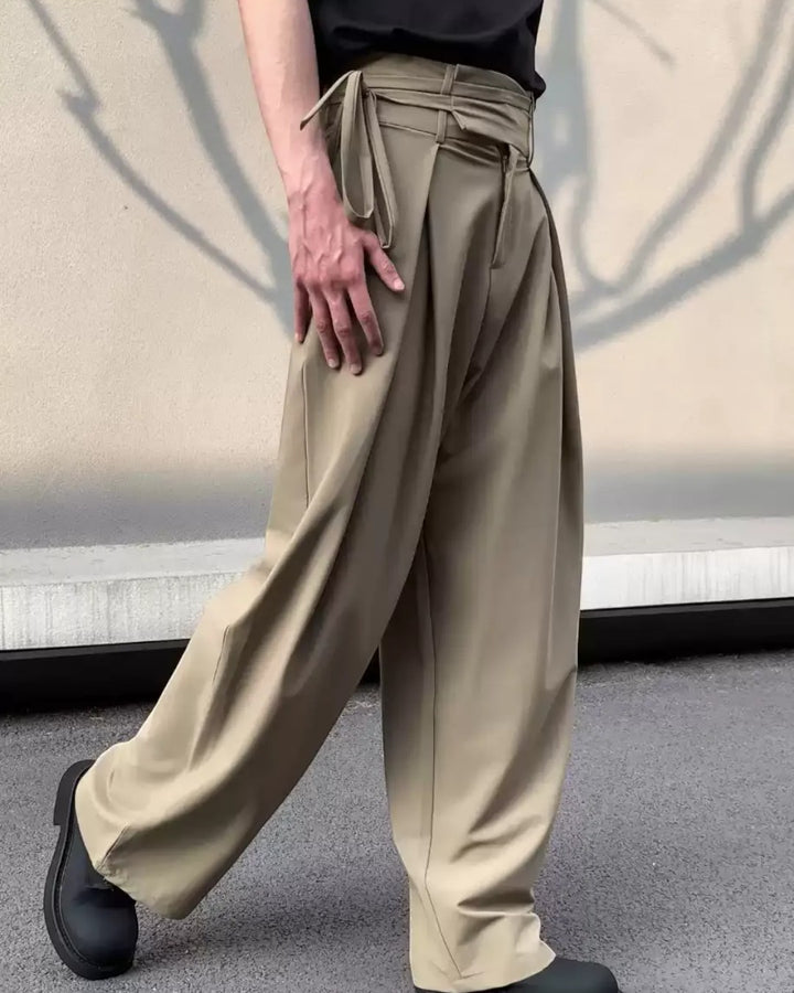 Back view of Pleated Wide Leg Trousers