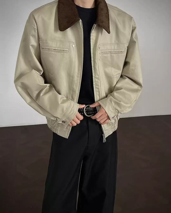 Additional product image of Contrast Shearling Collar Washed Workwear Jacket