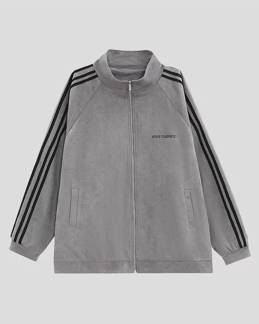 Side view of Striped Sleeve Track Jacket