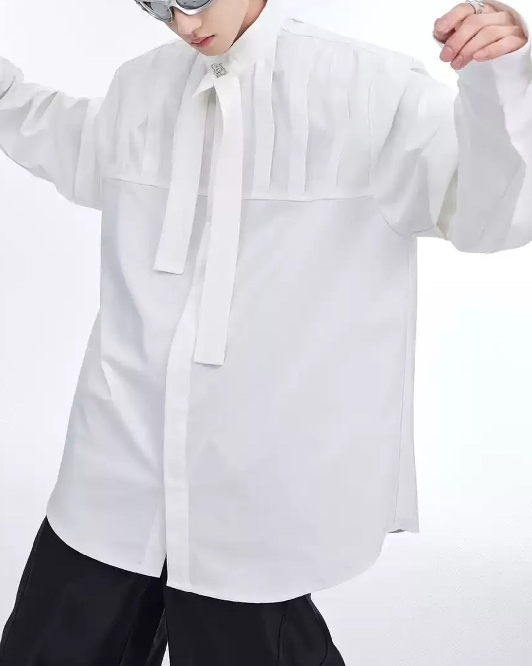 Front view of Bow Tie Layered Shirt