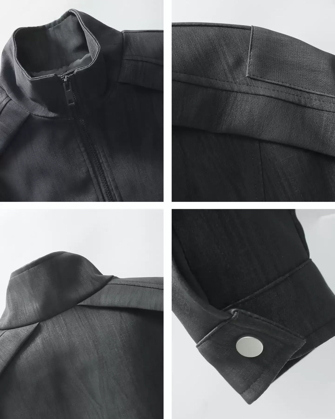 Lifestyle styling view of Washed Oversized Stand Collar Bomber Jacket