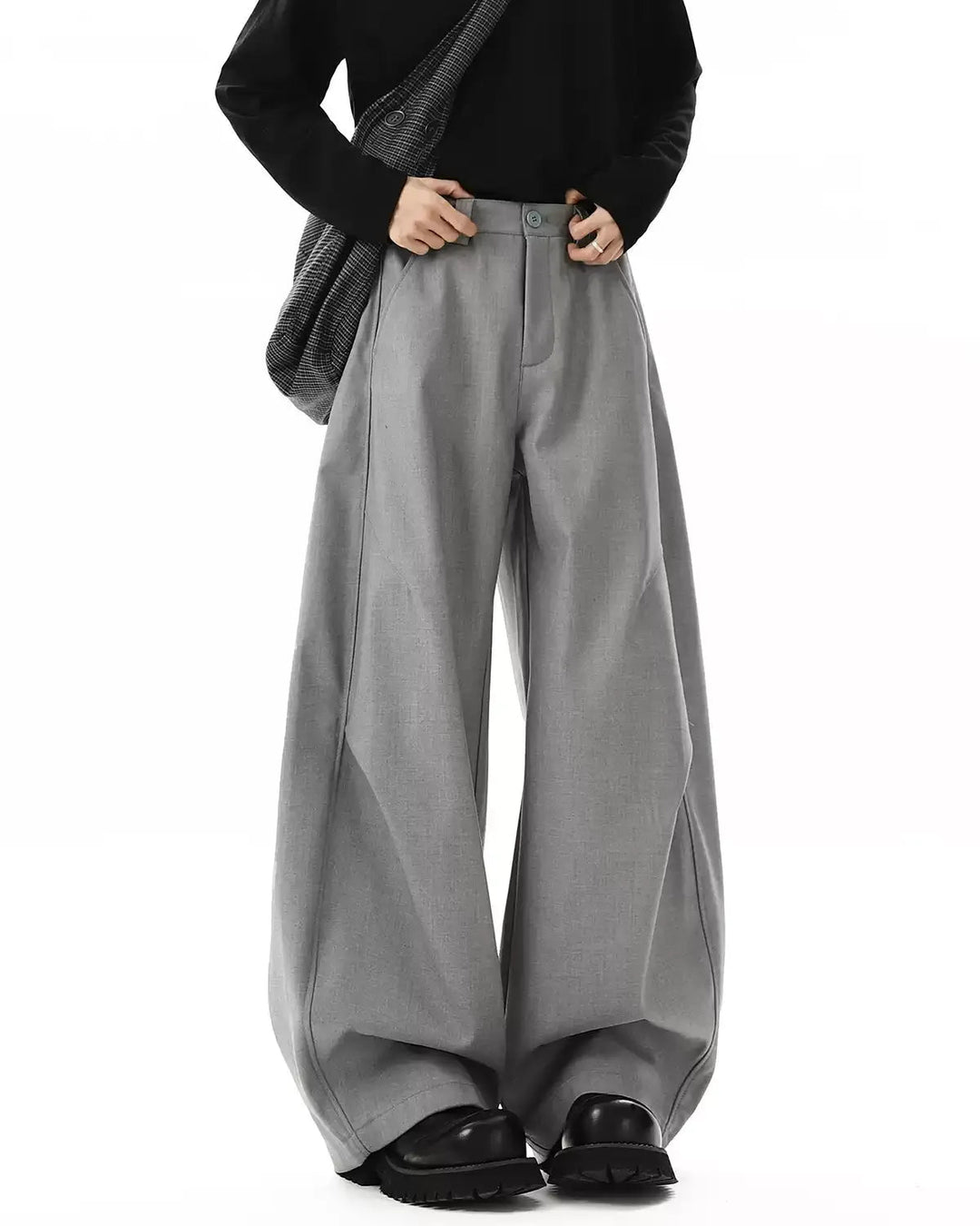 Back view of Minimalist Wide Leg Trousers