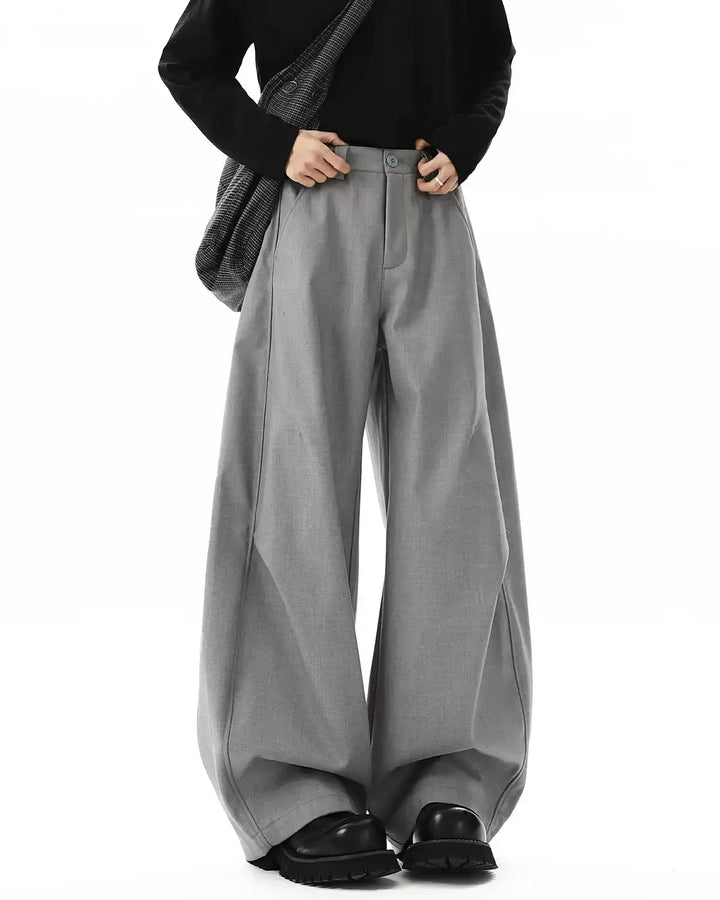 Back view of Minimalist Wide Leg Trousers