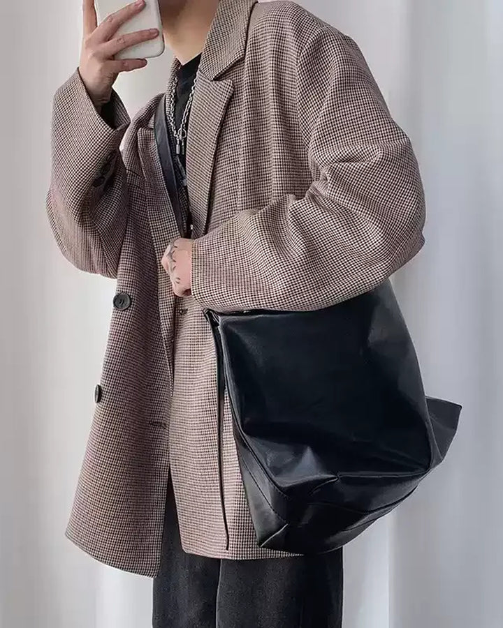 Additional product image of Oversized Tan Leather-Look Crossbody and Shoulder Bag