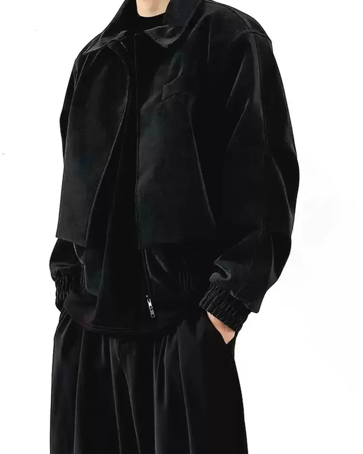 Additional product image of Cropped Boxy Stand Collar Minimalist Workwear Jacket