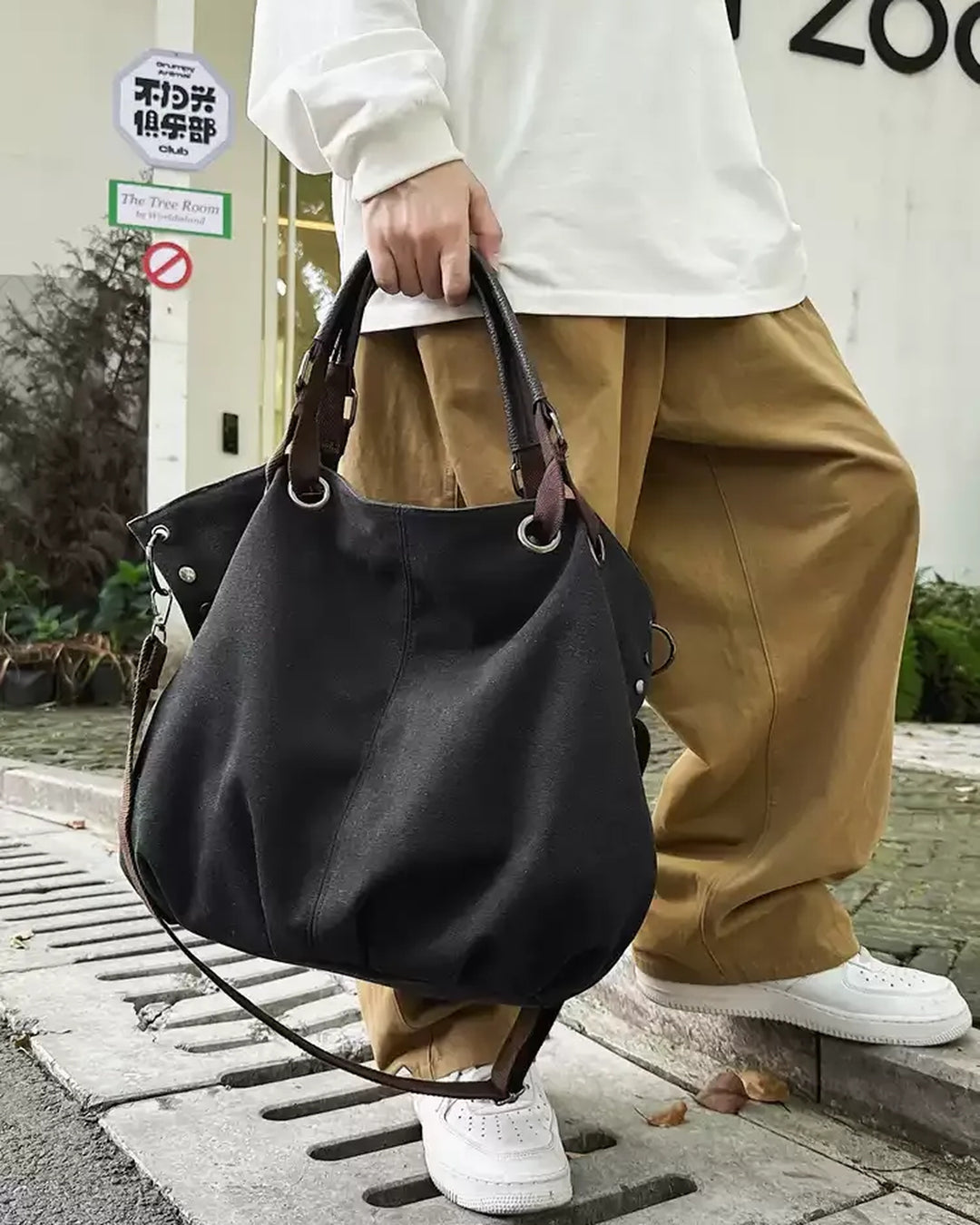 Additional detail view of Canvas Tote Crossbody Bag