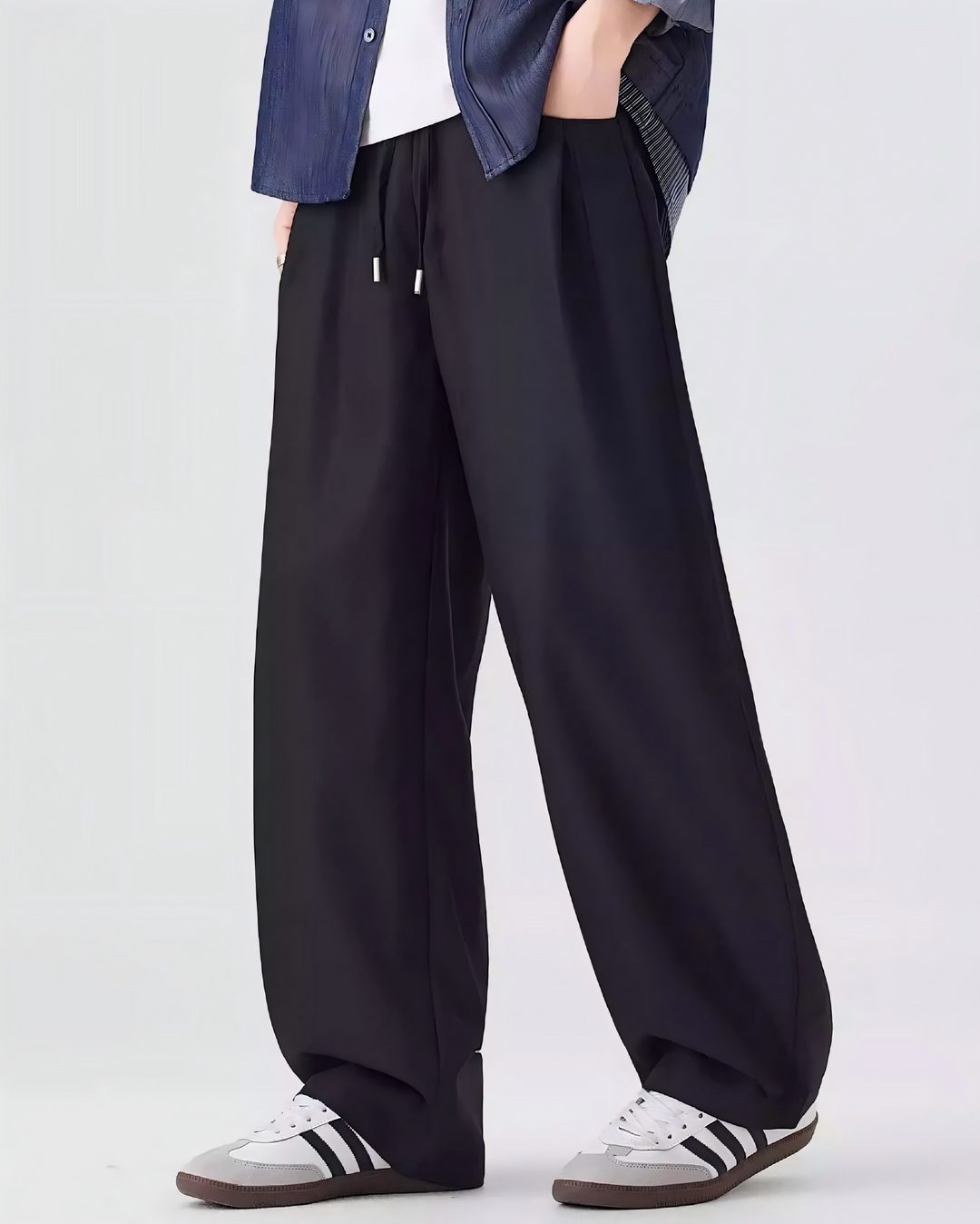 STEP BLOCK MT032 minimalist wide-leg drawstring sweatpants