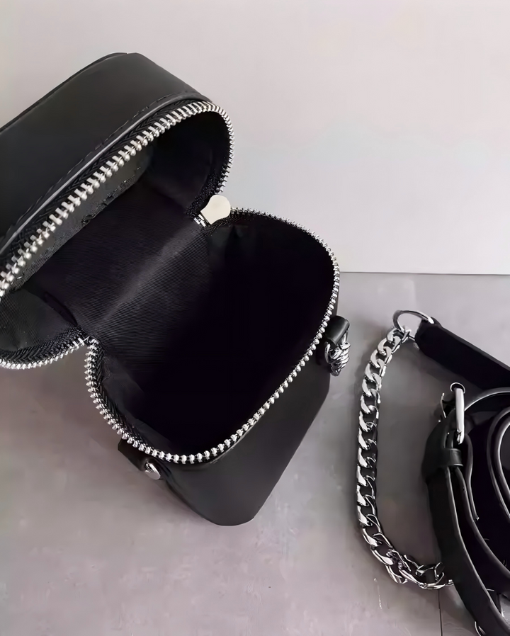 STEP BLOCK Ac077 Mini Vertical Crossbody Bag with Chain Detail
