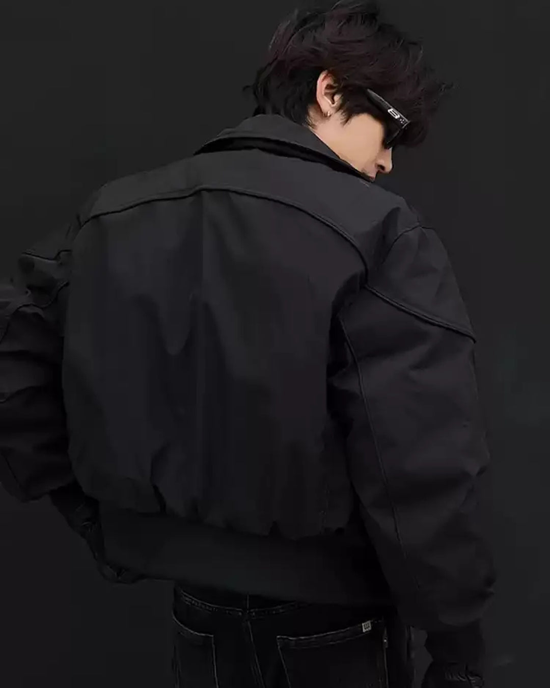Additional product image of Shearling Collar Washed Utility Bomber Jacket