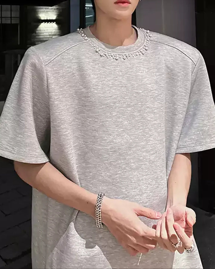 Additional product image of Oversized T-Shirt with Chain Neck Detail