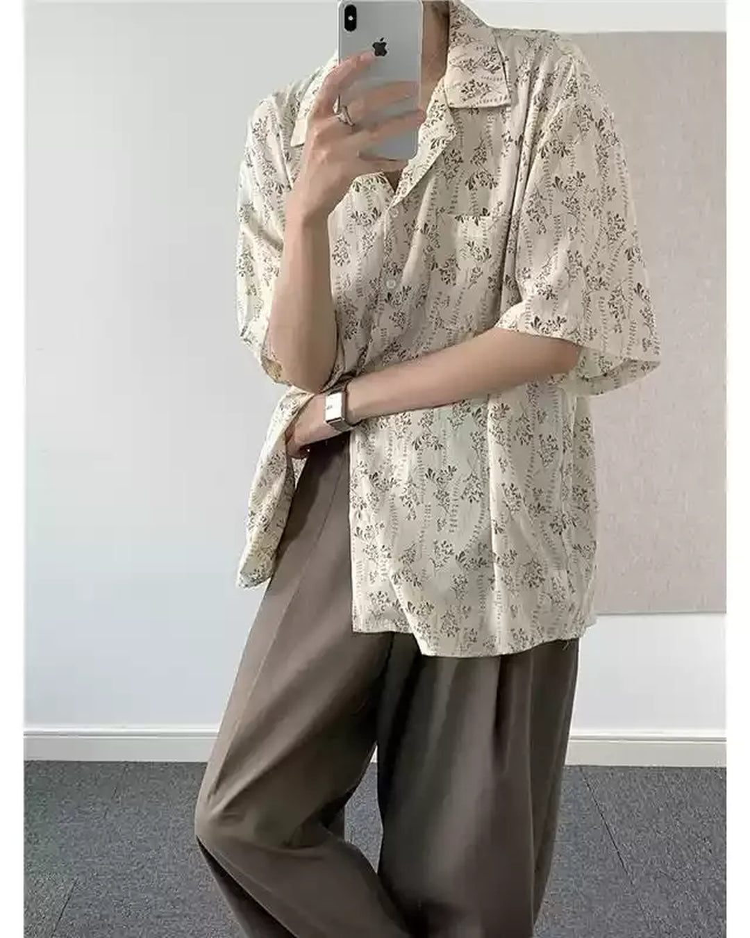 Additional product image of Floral Print Short Sleeve Loose Shirt