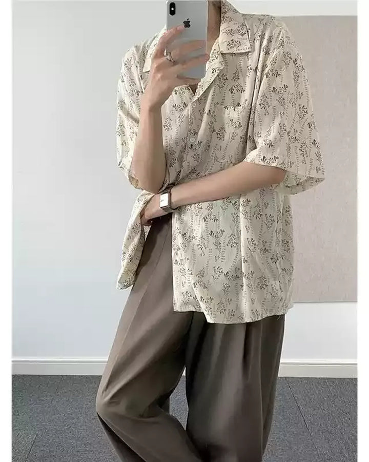 Additional product image of Floral Print Short Sleeve Loose Shirt