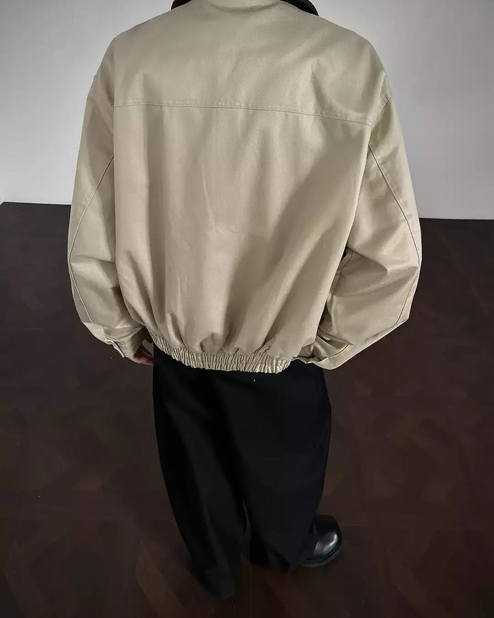 Additional product image of Contrast Shearling Collar Washed Workwear Jacket