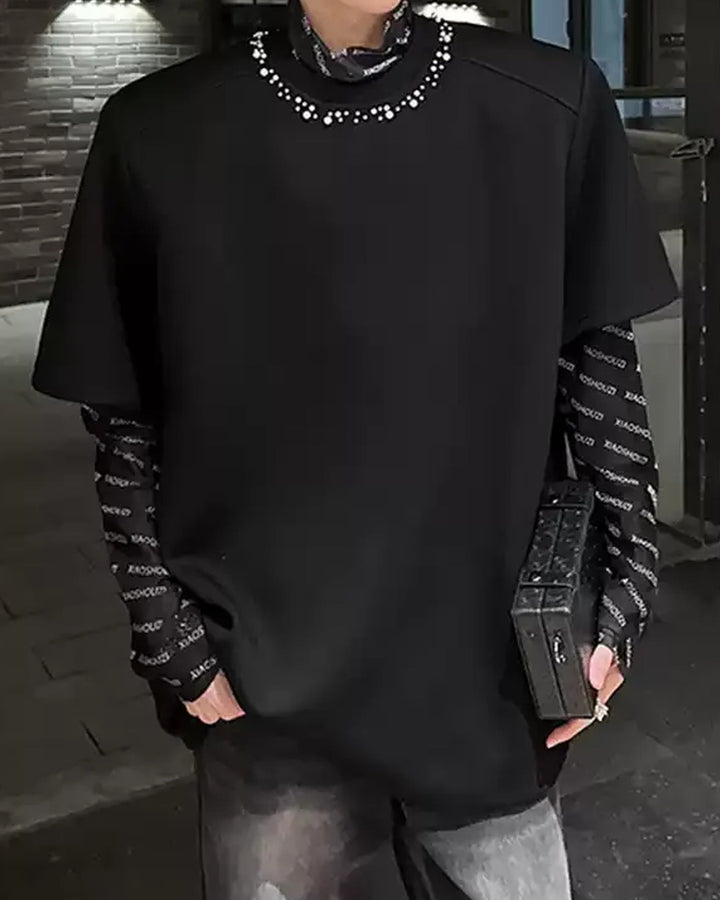 Additional product image of Oversized T-Shirt with Chain Neck Detail