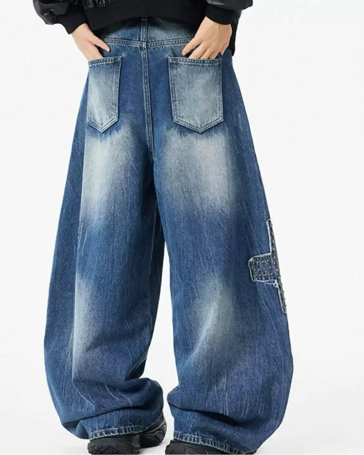 Lifestyle styling view of Vintage Graffiti Baggy Jeans
