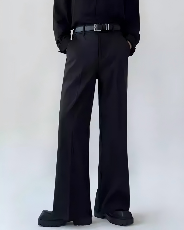 STEP BLOCK MT024 Minimalist Wide-Leg Casual Pants