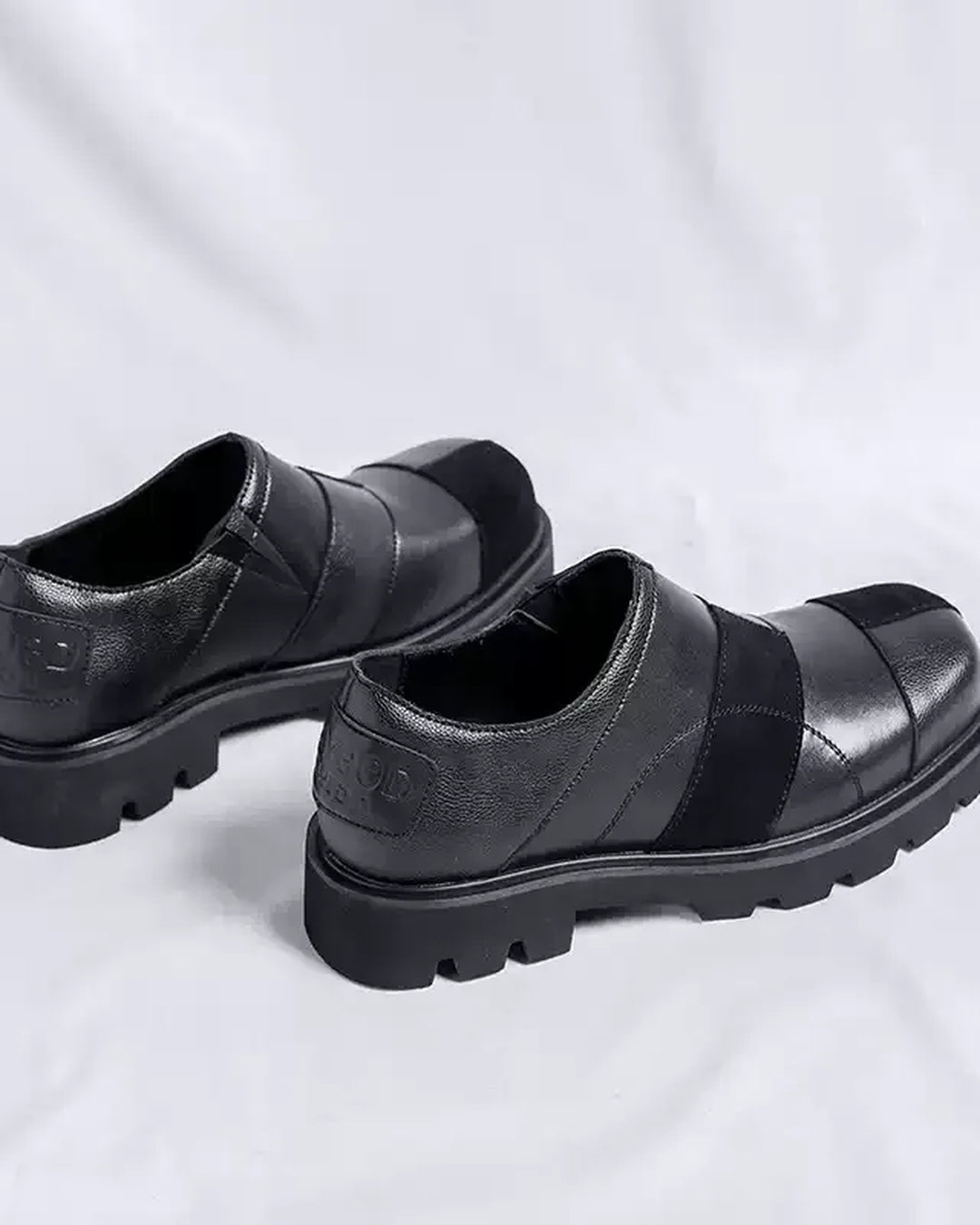 Additional product image of Black Leather Chunky Platform Loafers Shoes