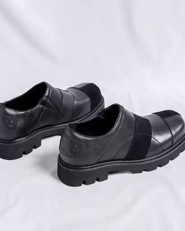 Additional product image of Black Leather Chunky Platform Loafers Shoes