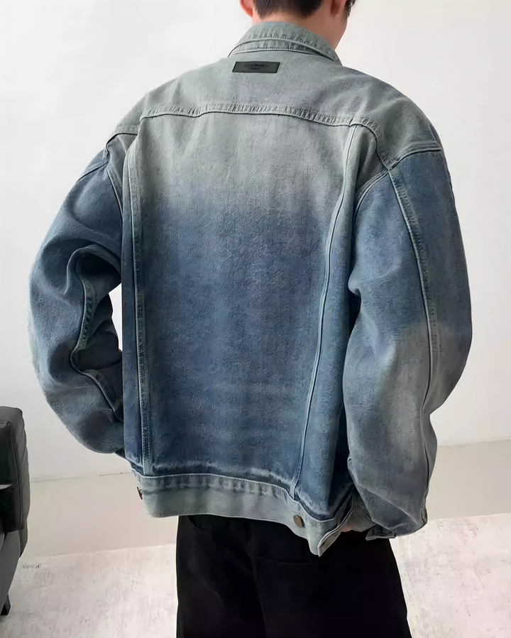 STEP BLOCK ST1005 Vintage Washed Denim Jacket