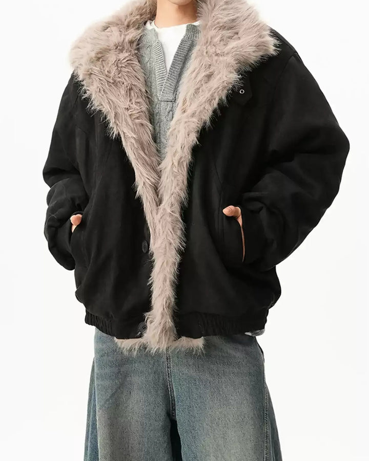 Additional product image of Reversible Shearling Lined Ribbed Collar Bomber Jacket
