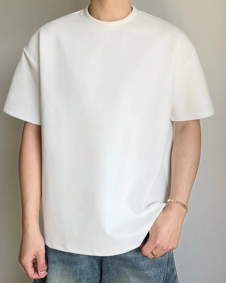 Lifestyle styling view of Slim Fit / Relaxed Fit 2-pack Basic Crew Neck Long Sleeve T-Shirt