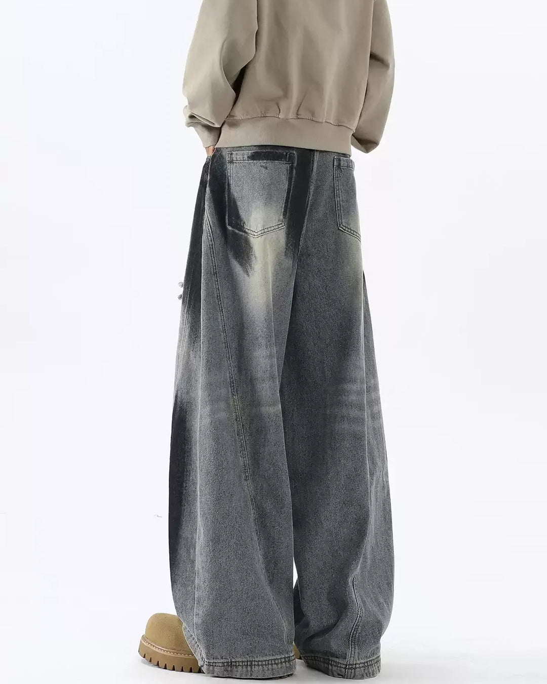 Patchwork Distressed Baggy Jeans