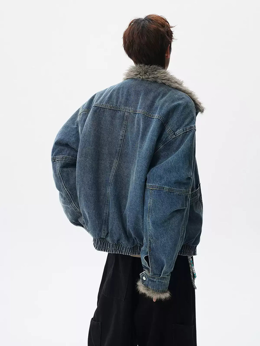 Lifestyle styling view of Shearling Lined Denim Jacket