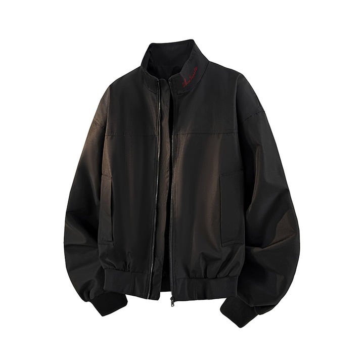 Utility bomber jacket, flat-lay view of the black utility bomber