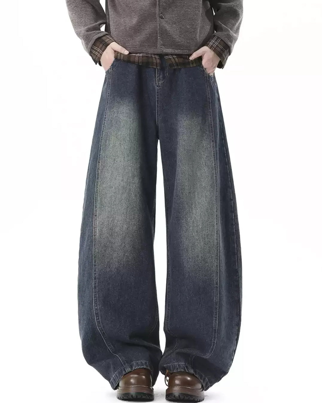 Front view of Vintage Washed Baggy Jeans