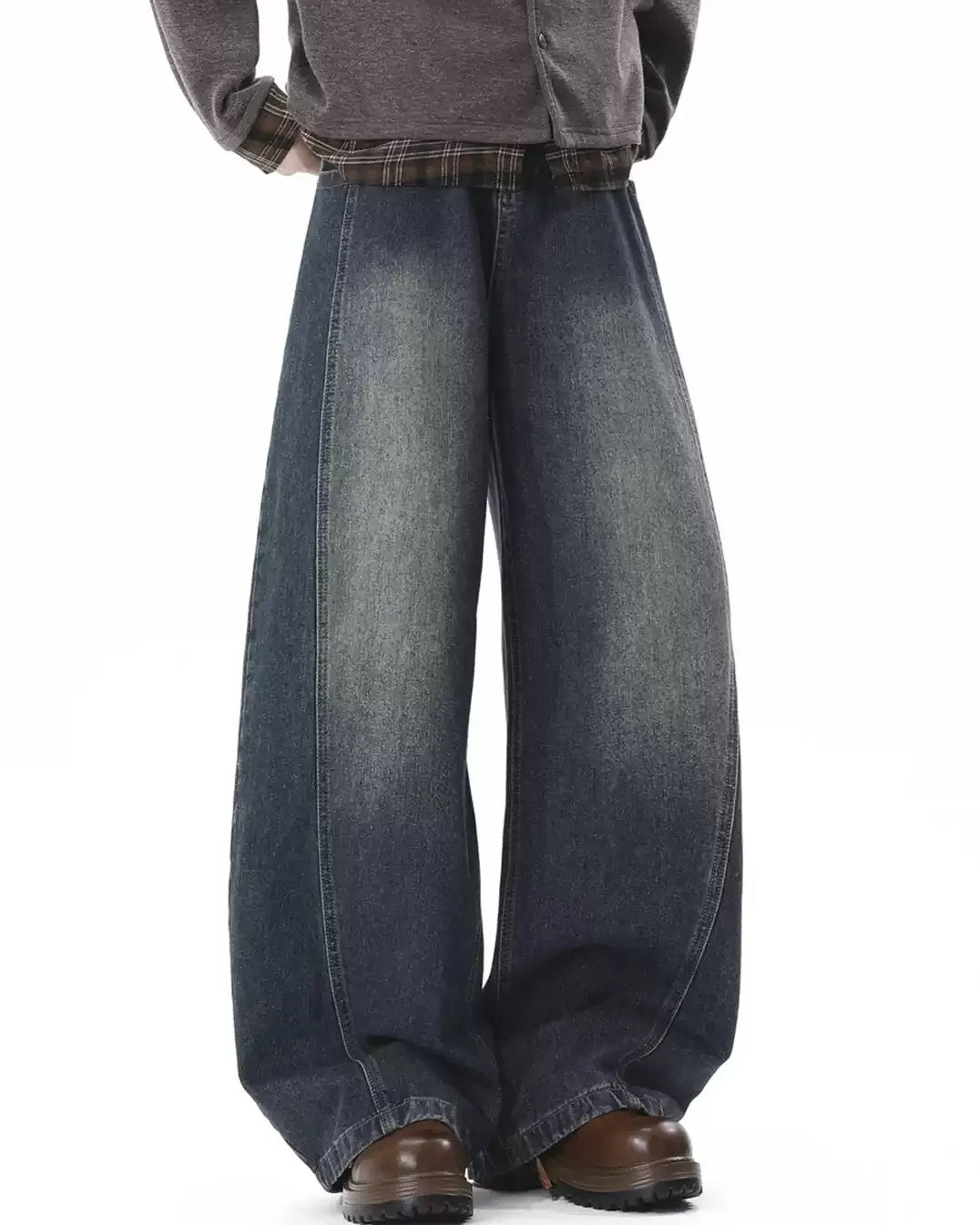Close-up detail of Vintage Washed Baggy Jeans