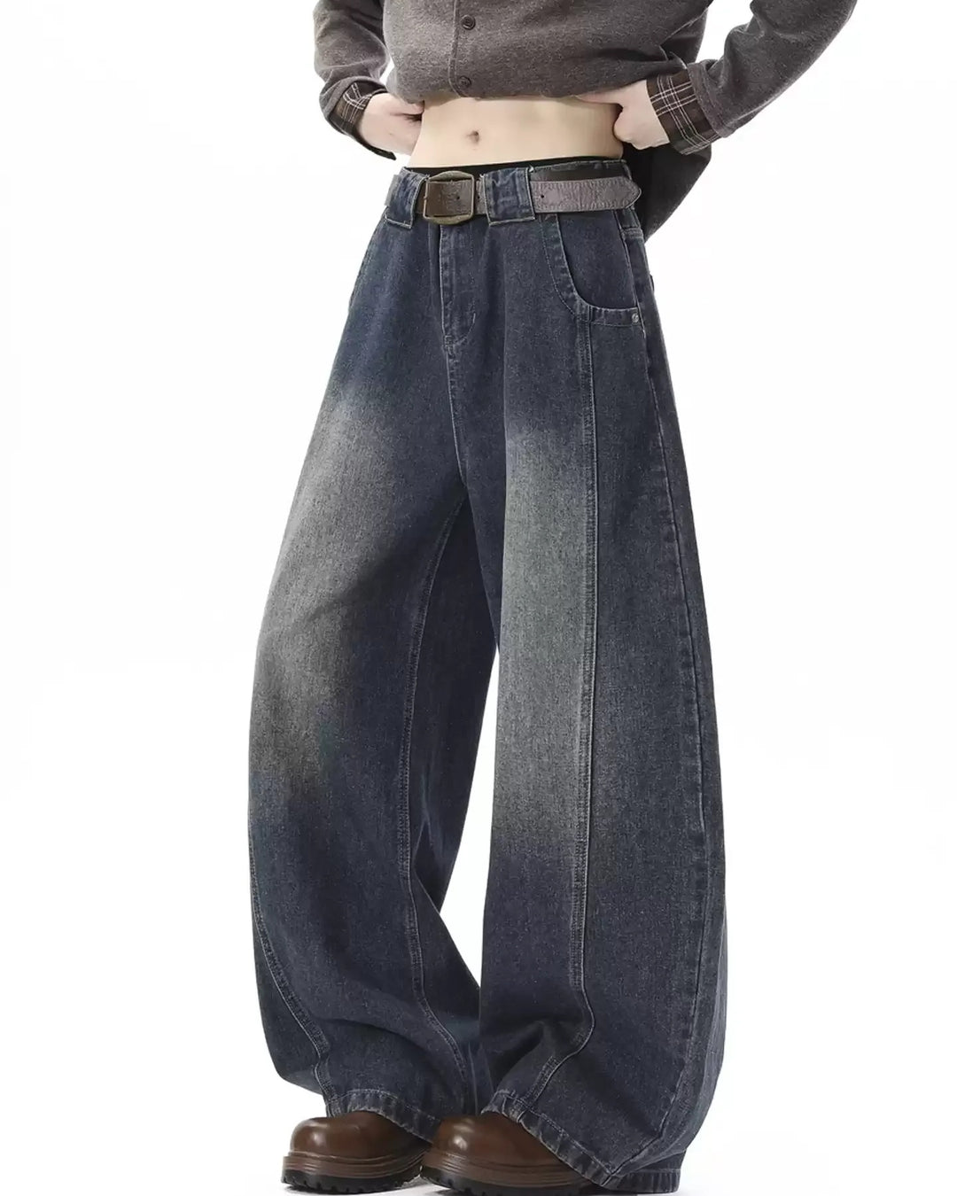 Side view of Vintage Washed Baggy Jeans