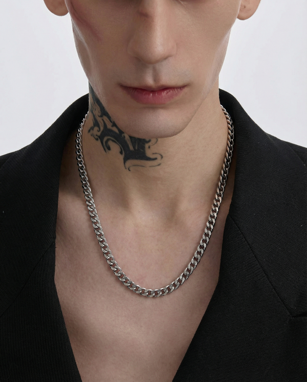 BRYNOR 3-style Stainless Steel Cuban Link Chain Choker Necklace Set product photo