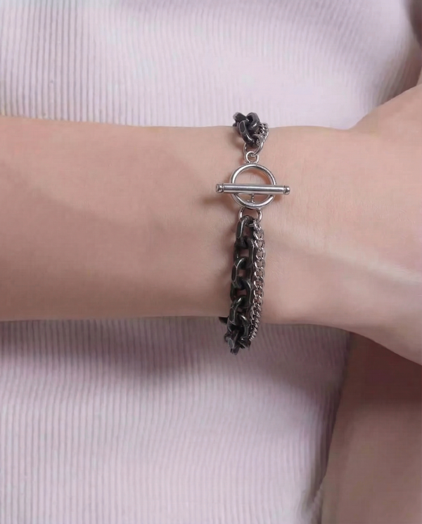 BRYNOR Multi-style Industrial and Pearl Stackable Bracelet Set product photo