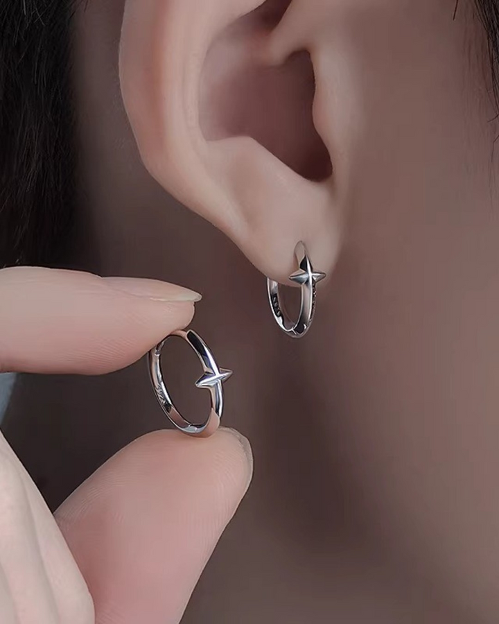 BRYNOR Minimalist Silver Hoop and Drop Earrings product photo